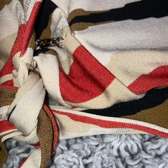 Banana Republic M Red and Cream Tie Front A-line Sundress - Picture 7 of 10